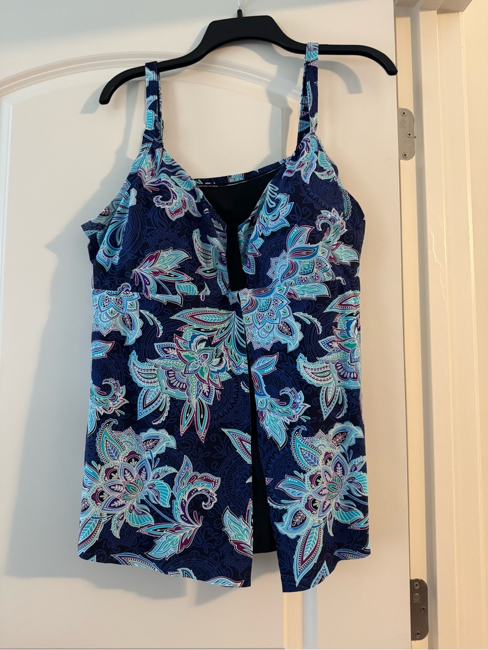 croft & barrow Navy Floral Paisley Swim Camisole